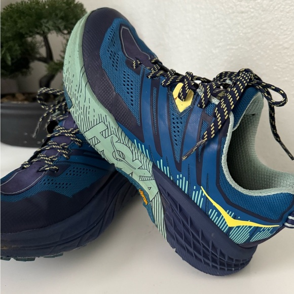 Hoka Blue and Green Athletic Shoes - Picture 8 of 9